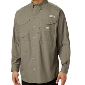 Columbia PFG Men's Bonehead Long Sleeve Button up Shirt Olive Size Small